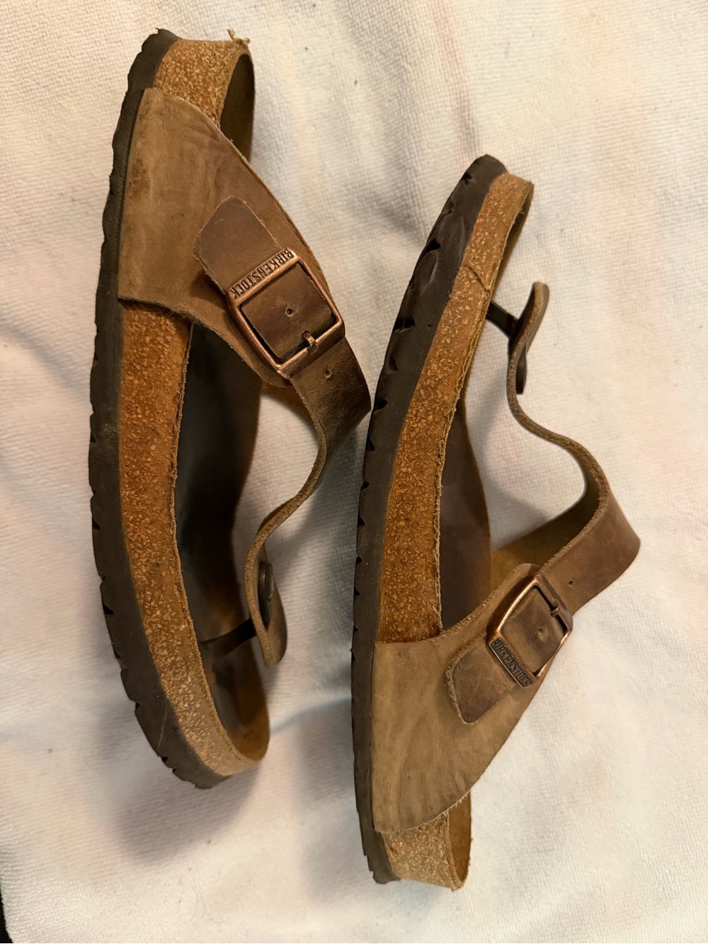 Birkenstock Brown Leather Thong Sandals - Picture 4 of 4
